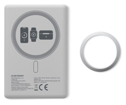 Powerbank Silver Monkey Powerbank Smart 5000 mAh MagSafe UltraSlim 3w1 Srebrny